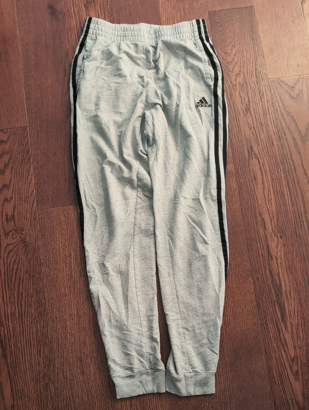adidas Light Gray Sweatpants with Black Side Stripes